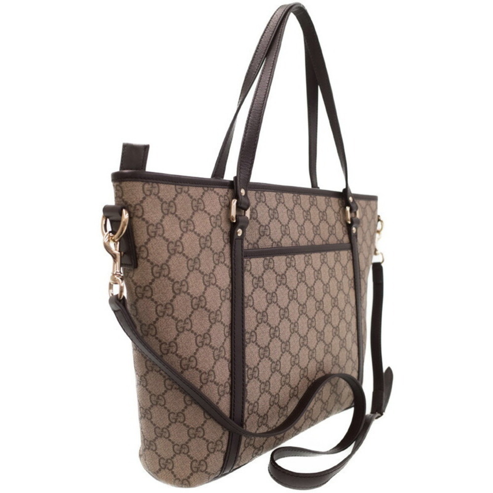 Gucci Joy Beige Supreme Ebony GG Brown Tote Bag Canvas
